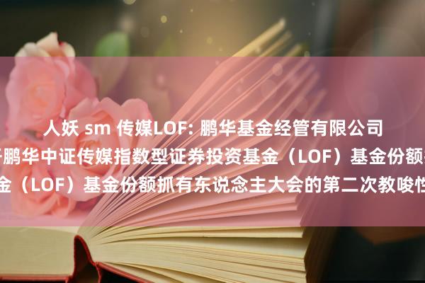 人妖 sm 传媒LOF: 鹏华基金经管有限公司对于以通信花样二次召开鹏华中证传媒指数型证券投资基金（LOF）基金份额抓有东说念主大会的第二次教唆性公告