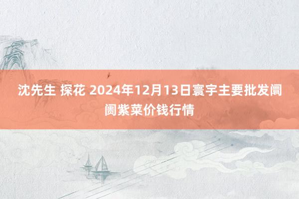 沈先生 探花 2024年12月13日寰宇主要批发阛阓紫菜价钱行情