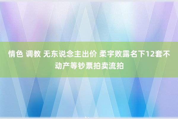 情色 调教 无东说念主出价 柔宇败露名下12套不动产等钞票拍卖流拍