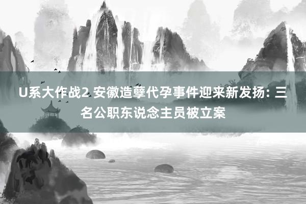 U系大作战2 安徽造孽代孕事件迎来新发扬: 三名公职东说念主员被立案