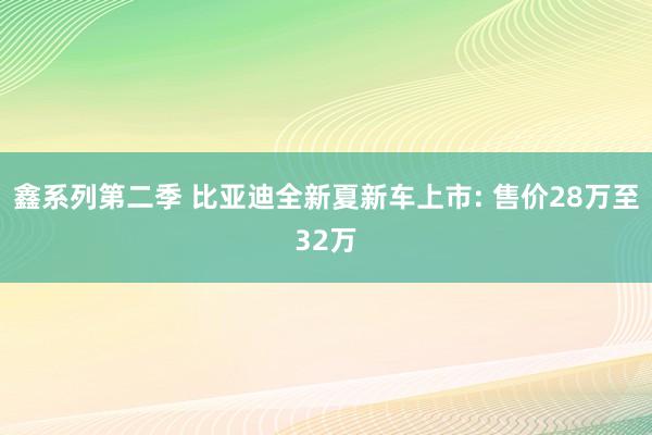 鑫系列第二季 比亚迪全新夏新车上市: 售价28万至32万