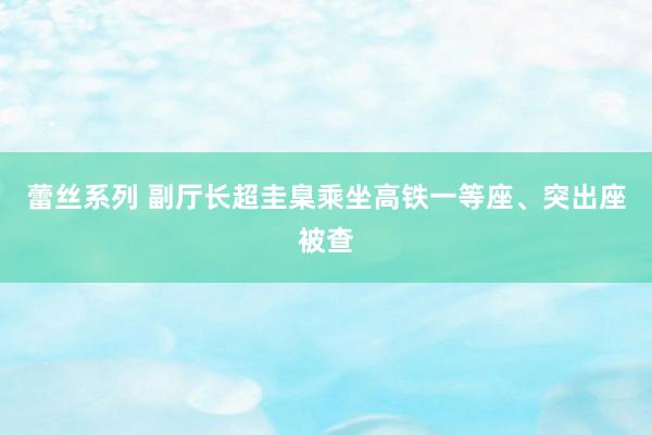 蕾丝系列 副厅长超圭臬乘坐高铁一等座、突出座被查