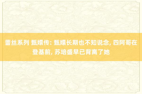 蕾丝系列 甄嬛传: 甄嬛长期也不知说念， 四阿哥在登基前， 苏培盛早已背离了她